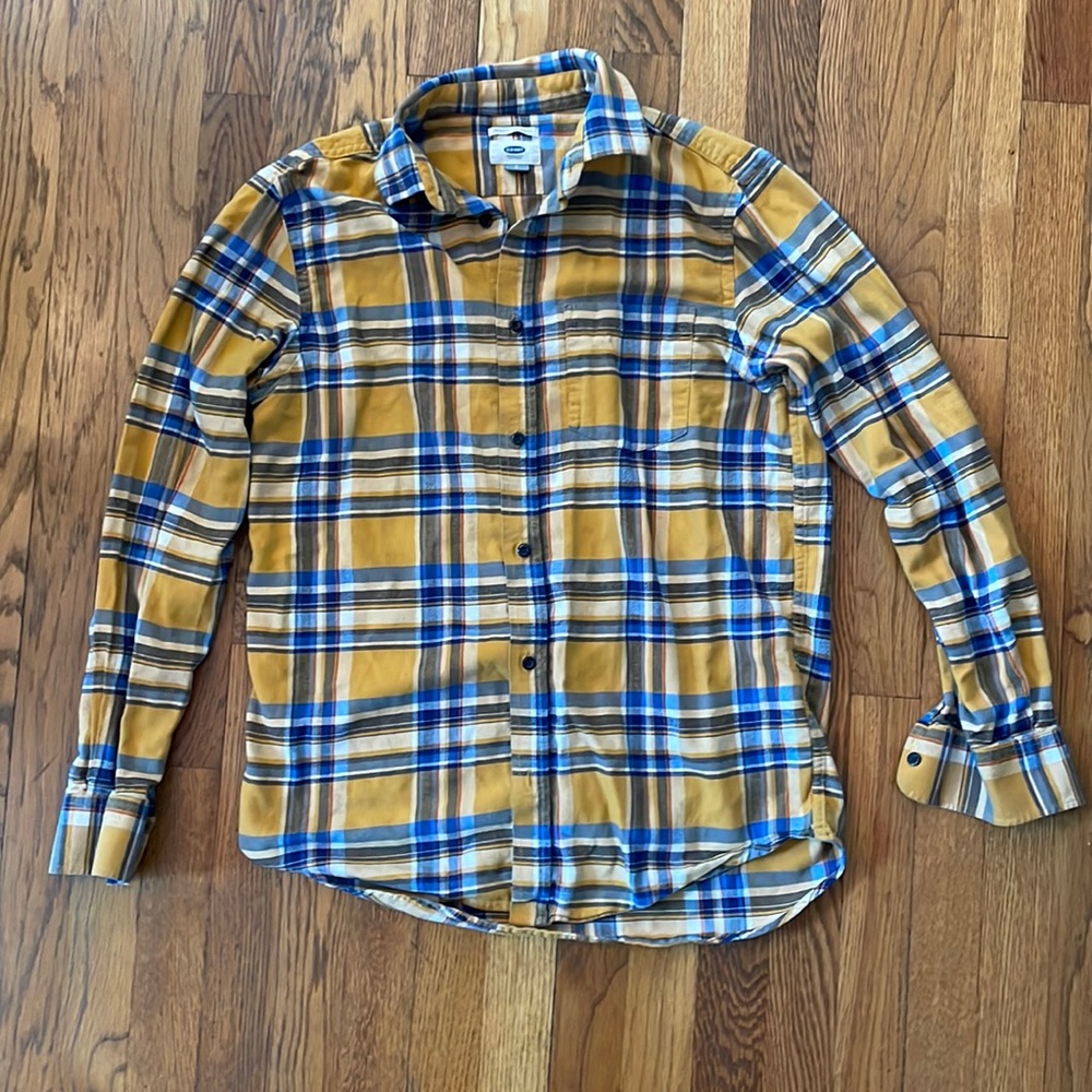 Yellow/Blue plaid flannel